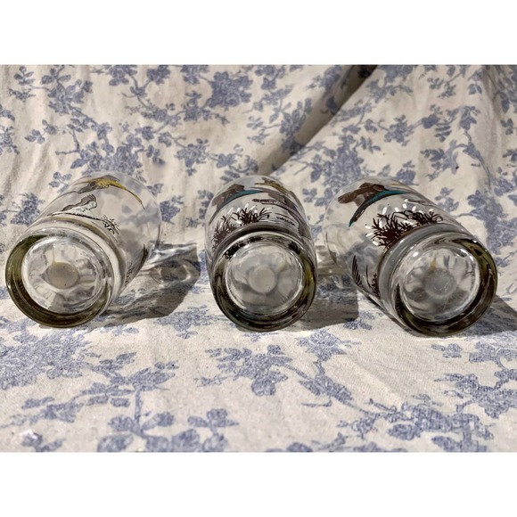 3 MCM 1950s Hazel Atlas Game Birds Tumbler Drinking Glasses - Picture 10 of 10